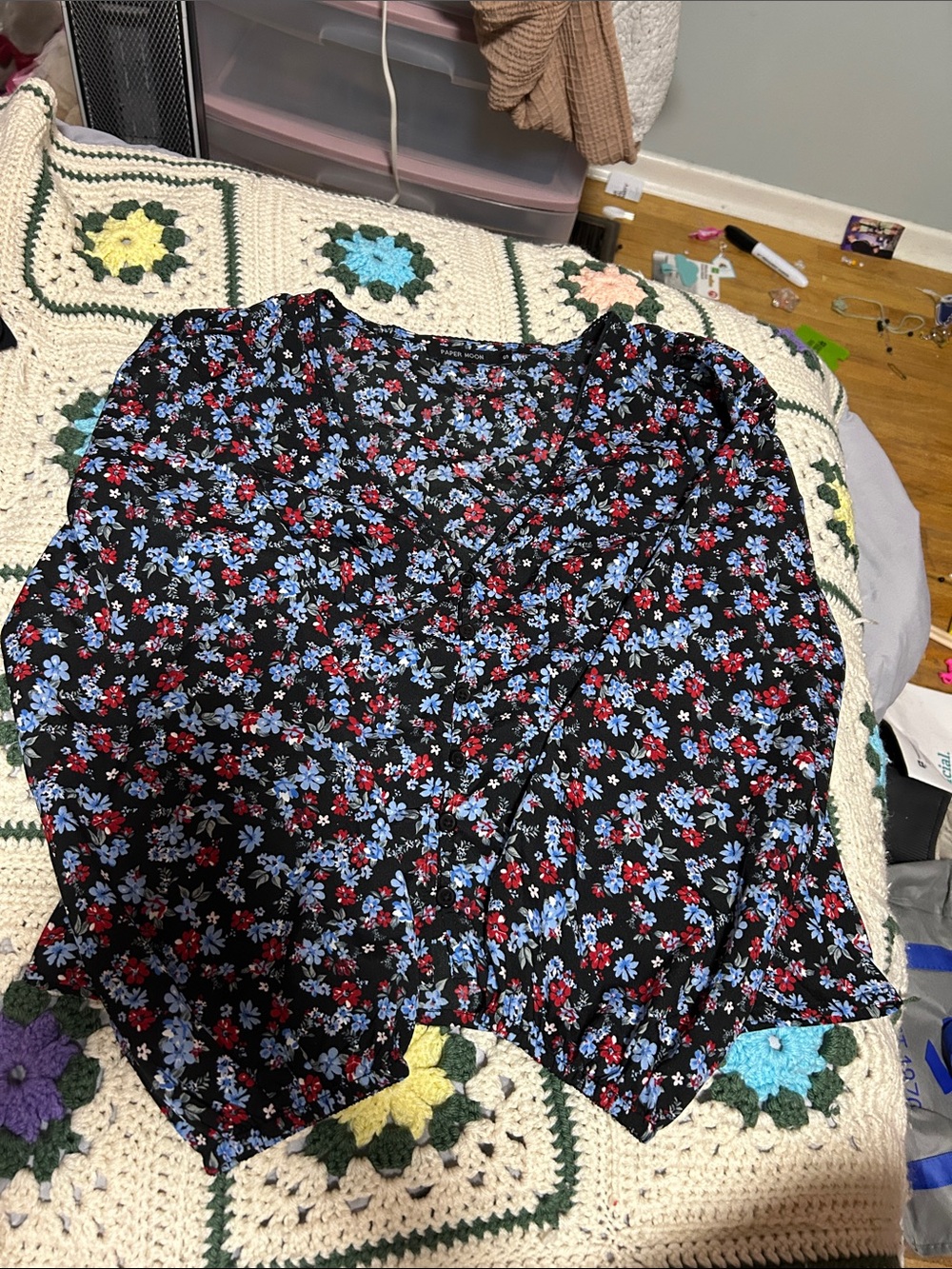 Floral button up blouse